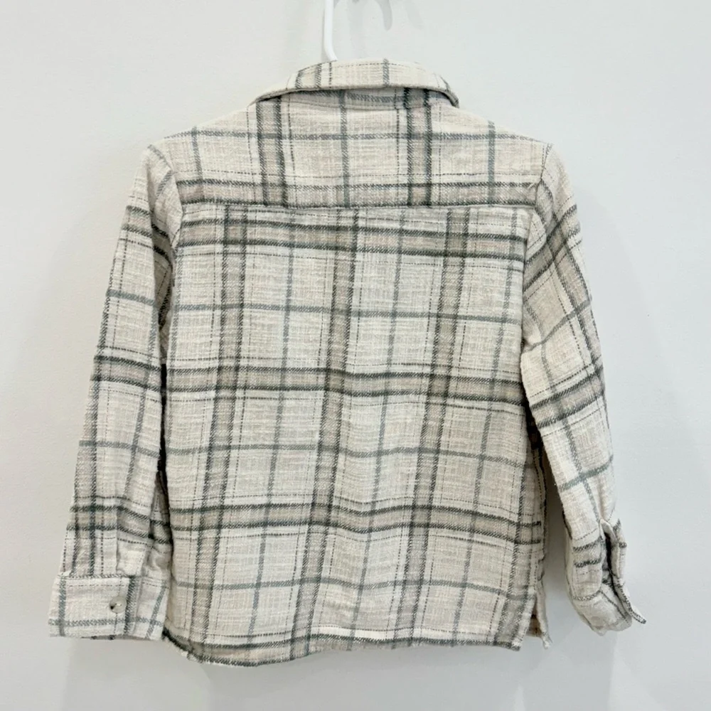 Rylee + Cru rustic plaid boys collared long sleeve button up size 4/5 EUC